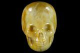 Realistic, Polished Yellow Aventurine Skull #116811-1